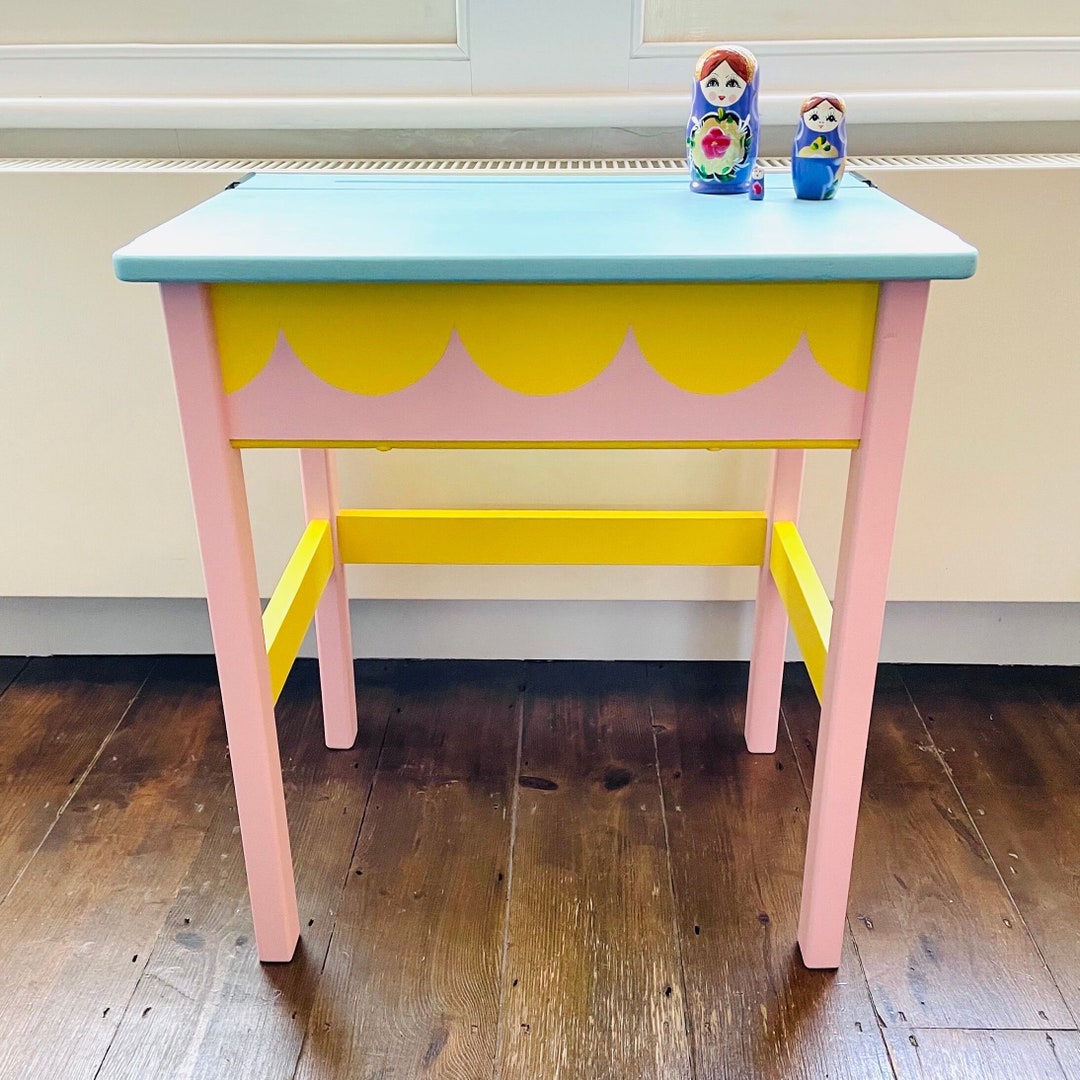 SOLD Vintage Childrens Wooden School Desk Etsy UK
