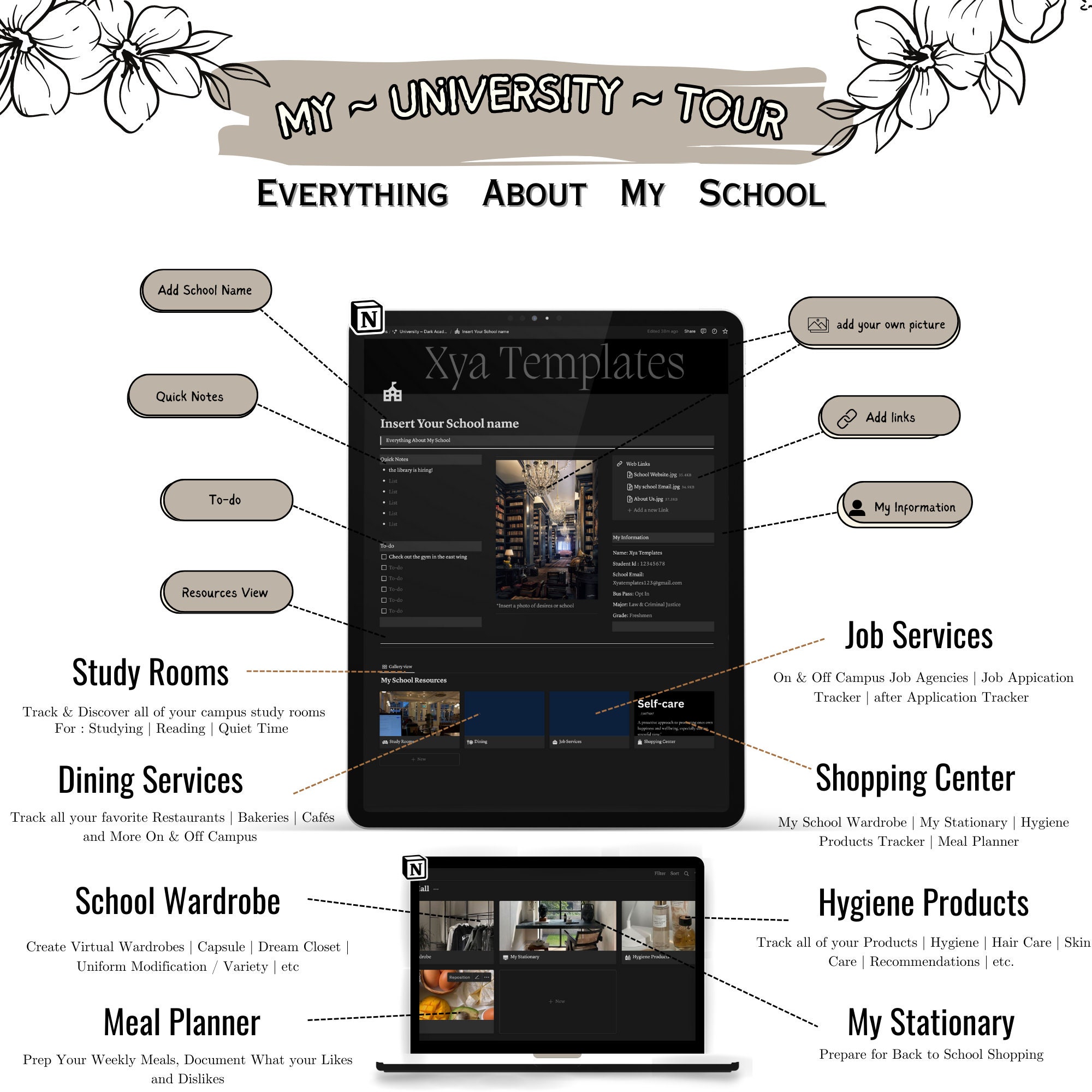 Notion Template Ultimate Student Planner All In One Notion Etsy