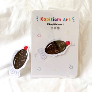Soy Sauce Fish Sticker | Cute Vinyl Die Cute Sticker | Asian Food Japanese Food Sticker