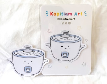Rice Cooker Vinyl Sticker | Cute Asian Food Sticker Stationery