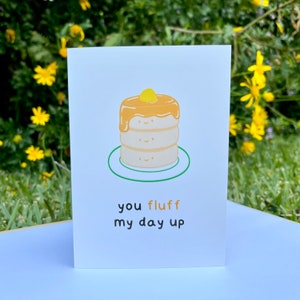You Fluff My Day Up Japanese Soufflé Pancake Greeting Card | Japanese Asian Food Celebration Greeting Card Stationery