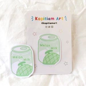 Melon Milk Sticker | Cute Asian Food Sticker Stationery