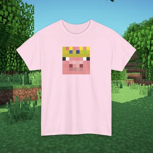 Minecraft Pig T-Shirt, Unisex Heavy Cotton Tee, Technoblade, Minecraft, Gamer, Gaming