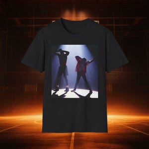 Michael Jordan und Michael Jackson Unisex Softstyle T-Shirt, Jam, Bad, Thriller, Basketball, Musik, King Of Pop, Smooth Criellen