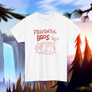 Pterodactyl Bros. T-Shirt, Unisex Heavy Cotton Tee, Dipper and Soos, Gravity Falls, Disney Channel & XD, Journal 3