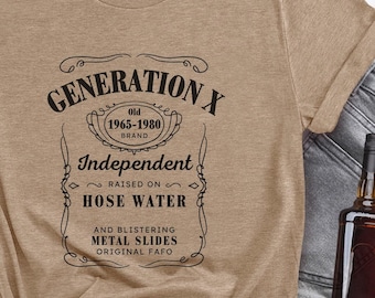 Camiseta con etiqueta de whisky de la generación X: un regalo divertido para los millennials