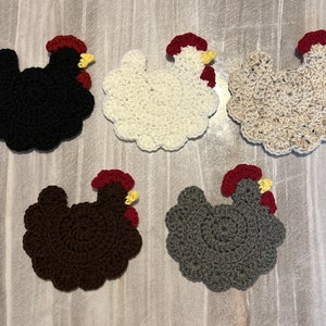 Handmade Chicken Coasters Set of Five