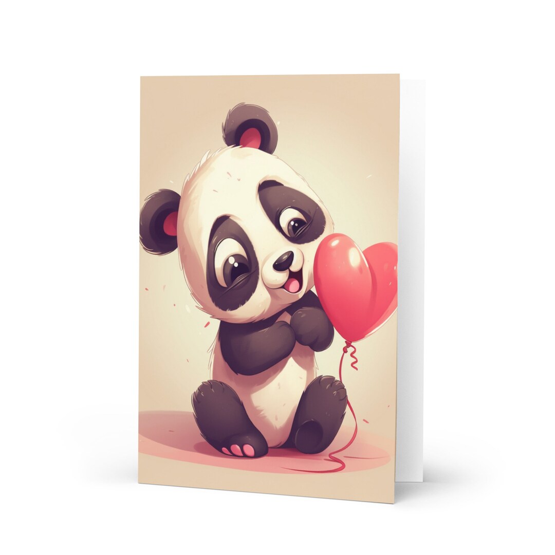 Cute Panda Birthday Card Handmade Greeting Card for Panda - Etsy