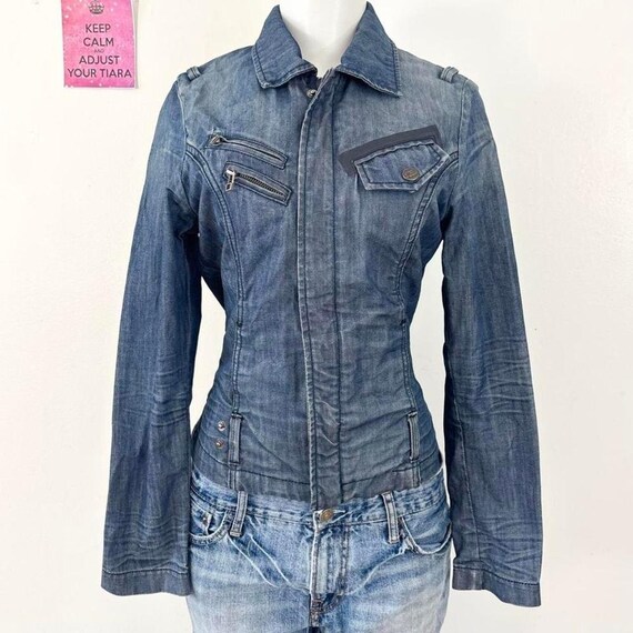 mono denim fitted jacket - image 1