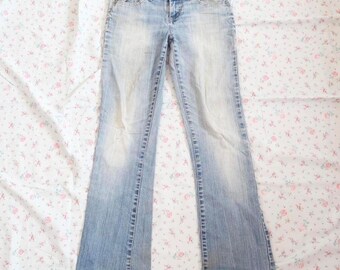 low rise flare jeans light wash y2k indie sleaze size 5