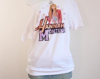 hannah montana graphic tee off shoulder y2k disney top