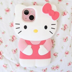 Y2K Hello Kitty Pink 3D Phone Case iPhone 15 — Coquette / Kawaii Scene Accessory image 2