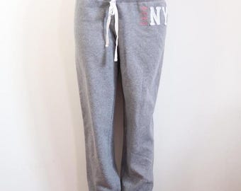 aeropostale grey joggers ny logo y2k sweatpants size L