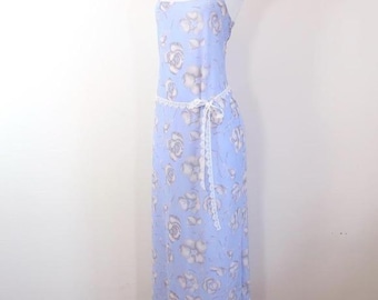 la senza floral maxi slip dress lilac rose y2k coquette fairycore size L