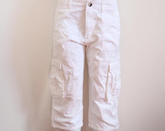 y2k old navy white cargo capri pants low rise