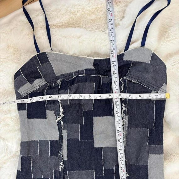 y2k patchwork denim dress - image 2