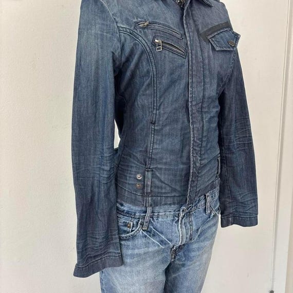 mono denim fitted jacket - image 6