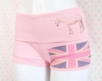 union jack boy shorts y2k ribbed lounge shorts coquette underwear