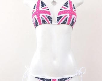 y2k union jack bikini