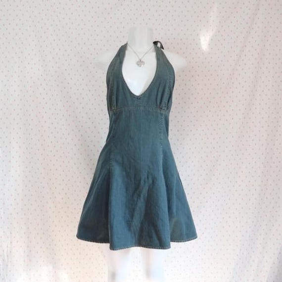zara denim halter dress Zara Halter Denim Dress 2025