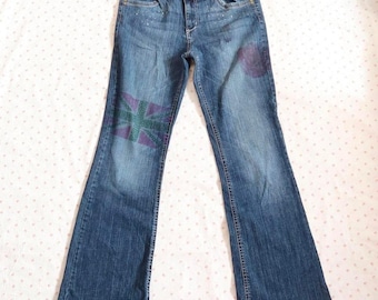 l.e.i. sophia hiphugger flare jeans low rise y2k