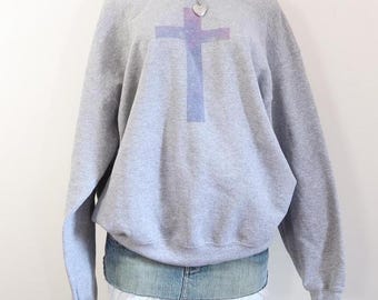 oversized galaxy cross sweatshirt indie sleaze