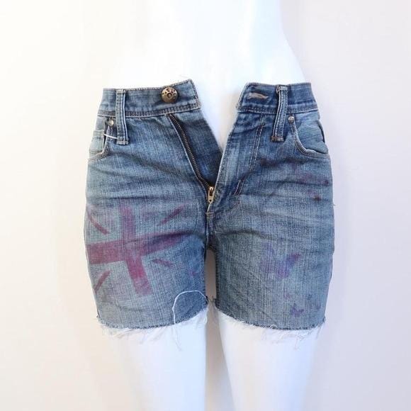 Union Jack Denim Shorts - Etsy