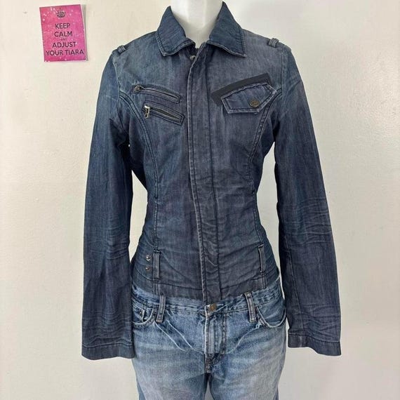 mono denim fitted jacket - image 8