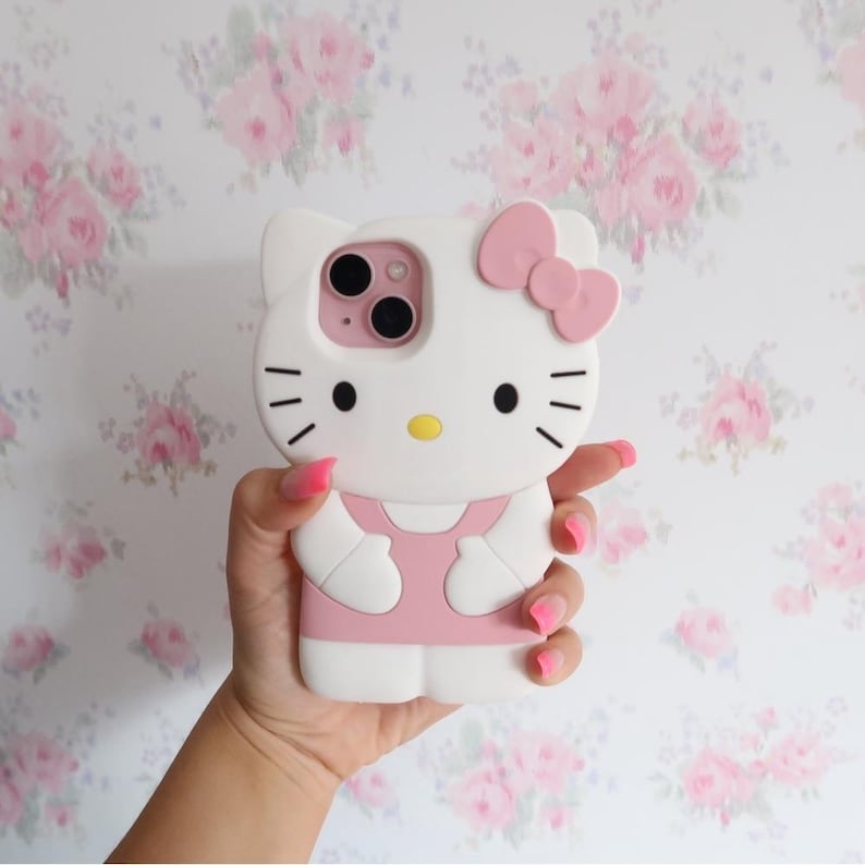 Y2K Hello Kitty Pink 3D Phone Case iPhone 15 image 1