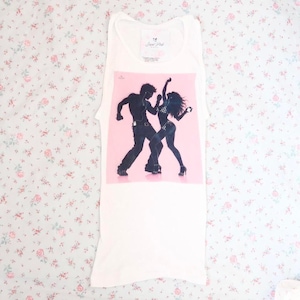 y2k ipod silhouette dance graphic ribbed tank frutiger aero