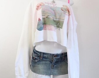 y2k never lose your sense of wonder graphic cropped sweatshirt