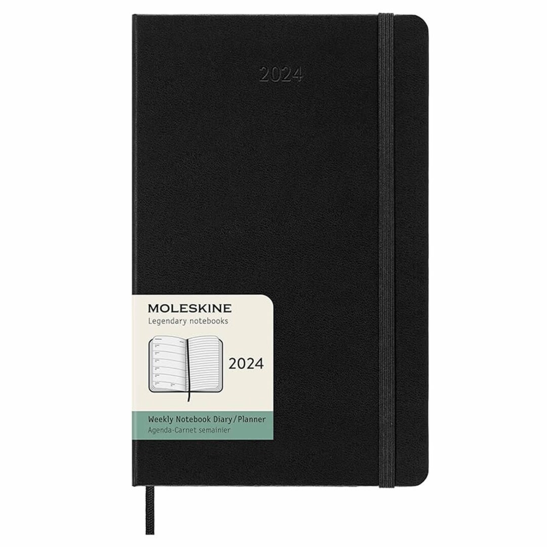 Moleskine 2024 Weekly Diary Large Size Soft Cover Black/navy/red Etsy UK