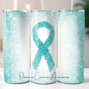 Ovarian Cancer Awareness Ribbon 20oz Tumbler Wrap