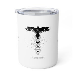 Wandering Raven (Old Norse) Insulated Coffee Mug, 10oz