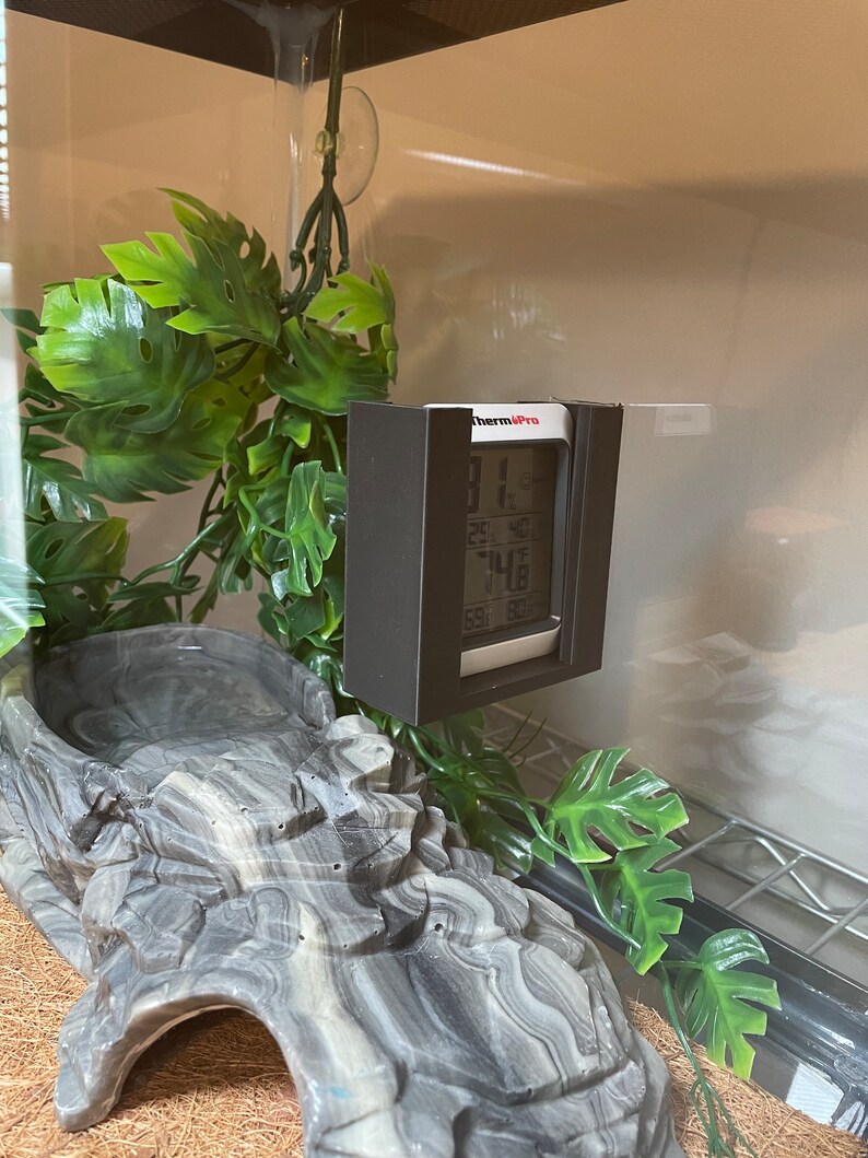 Reptile Terrarium Tank Thermometer Hygrometer Holder 2 Etsy