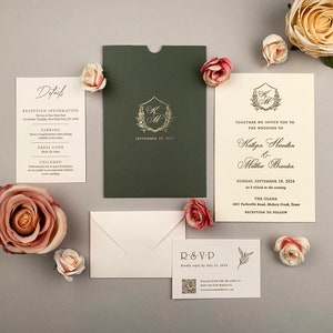 MINIMALISTISCHE HOCHZEITSSUITE | Letterpress Hochzeitseinladung | Einladungspaket | Duftende Hochzeitseinladungen | Premium Hochzeitseinladung