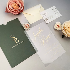 All in one wedding set | RSVP CARD with QR code and details card | Rsvp envelope included | Wedding invitation bundle | 85832-B