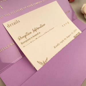 Suite LILAC WEDDING INVITATION / rsvp y tarjeta de detalles / Papelería de boda todos juntos / Paquete de invitación de boda / 85832-B