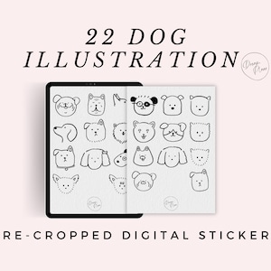 22 Unique Cute Dog Stickers PRE-CROPPED Korean Style PNG Digital Stickers for Planner iPad | Calendar Stickers | Good notes Journal Stickers