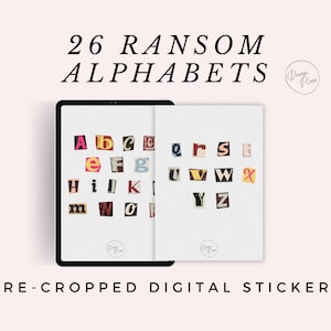26 adesivos de alfabetos de resgate adesivos digitais PNG pré-cortados para iPad adesivos de planejador digital | adesivos de calendário | Adesivos Goodnotes