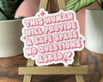 This Human Will Procid A Safe Space Pride-sticker: LGBTQIA+, gelijkheid, waterdichte vinylsticker