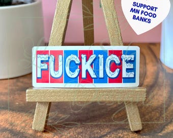 Fuck Ice Sticker: Red White and Blue Design, Waterproof Vinyl Decal