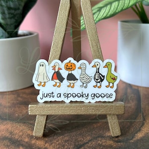 Spooky Goose Halloween Sticker: Waterproof Vinyl Decal