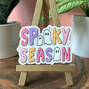 Pastel Spooky Season Sticker: Ghost, Waterproof Vinyl Decal