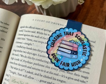 Chasing That Scholastic Book Fair High Magnetic Bookmark: Laminated Book Lover Gift