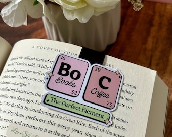 Books and Coffee Magnetic Bookmark: Laminated Book Lover Gift