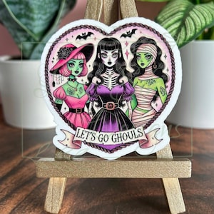Let’s Go Ghouls Halloween Sticker, Spooky, Cute Halloween Sticker, Waterproof, Water Bottle, Laptop, Kindle Sticker, Gift for Best Friend