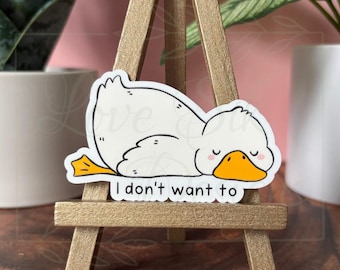 Funny Duck Sticker: Waterproof Vinyl Decal for Laptop, Water Bottle, eReader