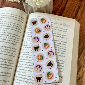 Bladwijzer Halloweenkoekjes: nostalgisch, spookachtig seizoen, gelamineerd karton met optioneel kwastje