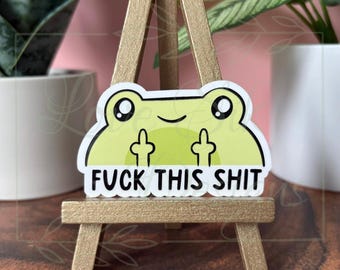 Funny Frog Sticker: Waterproof Vinyl Decal for Laptop, Water Bottle, eReader